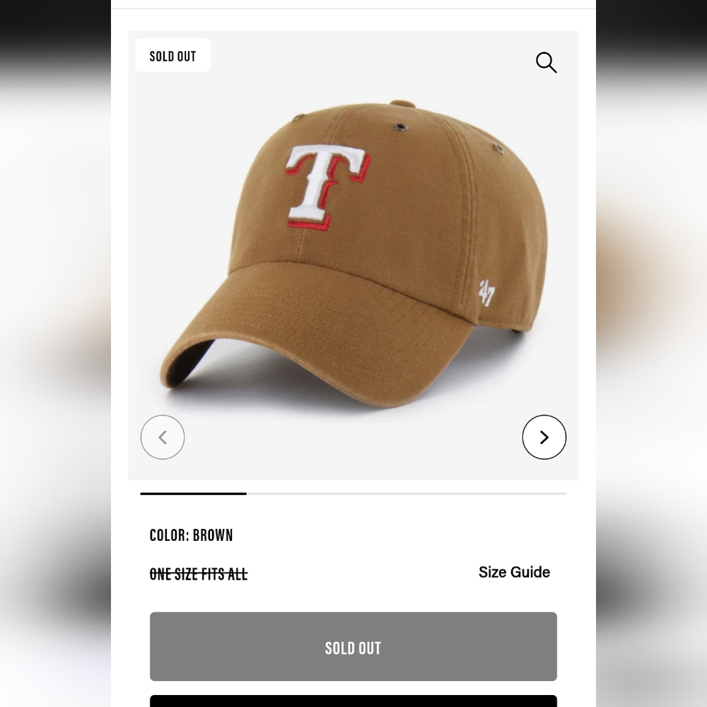 47 Brand + Carhartt Collab Texas Rangers Hat